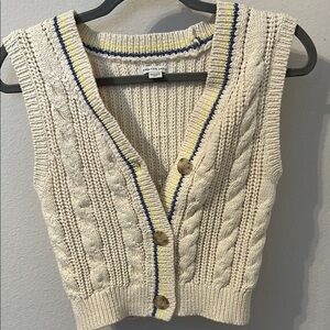 American Eagle Outfitters Beige Cable Knit Sweater Vest